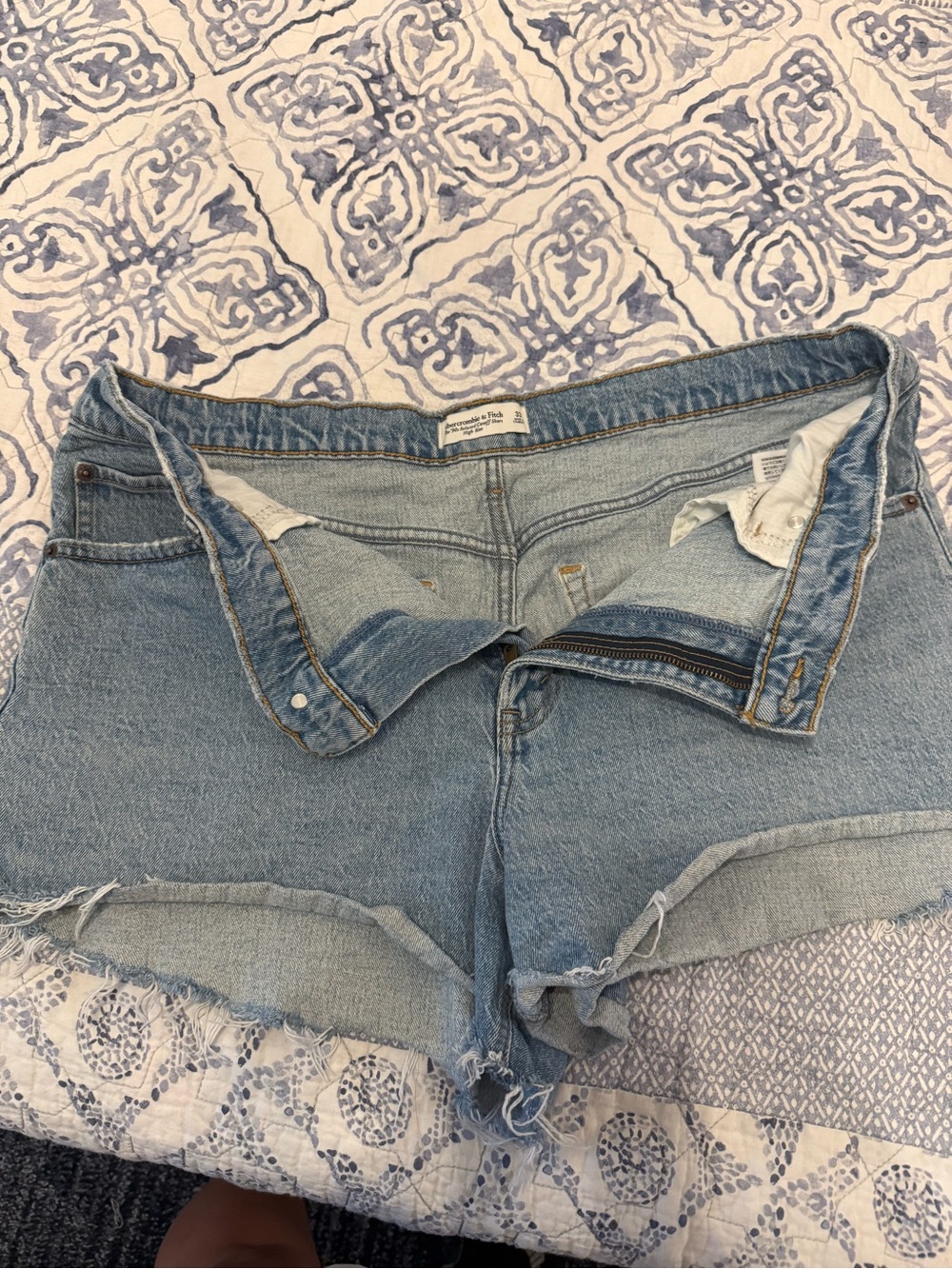 Abercrombie & Fitch Light Blue Denim Cutoff Shorts